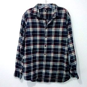 Uniqlo multi colour button down plaid flannel